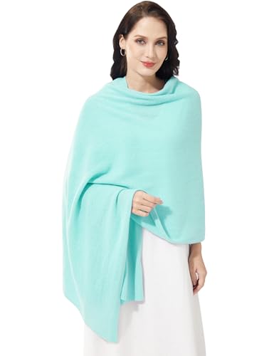 Soft Cashmere Blend Wrap Chic Scarf Stole for Women Wayfarer Travel Extra Large 87"x28" - color: Celeste