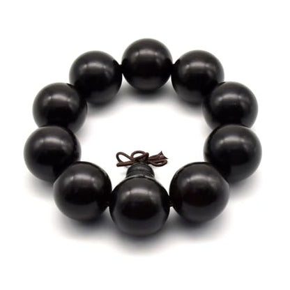 Zen Dear Unisex Natural Ebony Wood Buddhist Prayer Bead Necklace Bracelet Tibetan Prayer Mala Beaded Black - style: 25mm 10beads