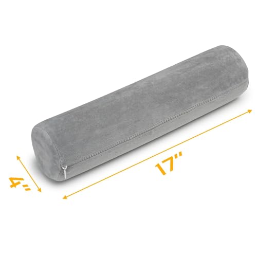 AllSett Health Firm Cervical Neck Roll Memory Foam Pillow, Bolster Pillow, Round Neck Support for Sleeping | Bolster for Bed, Legs, Back and Yoga - style: 17x4 Inch, Firm