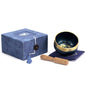 Chakra Singing Bowls with Wooden Striker & Cushion Gift Box Set | Lift Vibration & Frequency; Sound Therapy; Holistic Healing, Meditation & Relaxation Mindfulness Mantra (Third Eye) - color: Third Eye Chakra