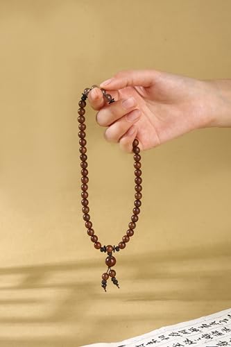 Unisex mala bracelet for Men and Women, Healing Bracelet, natural wood, 45 beads 8mm, 15" stretch, double‑wrap, meditation & luck, with gift pouch.