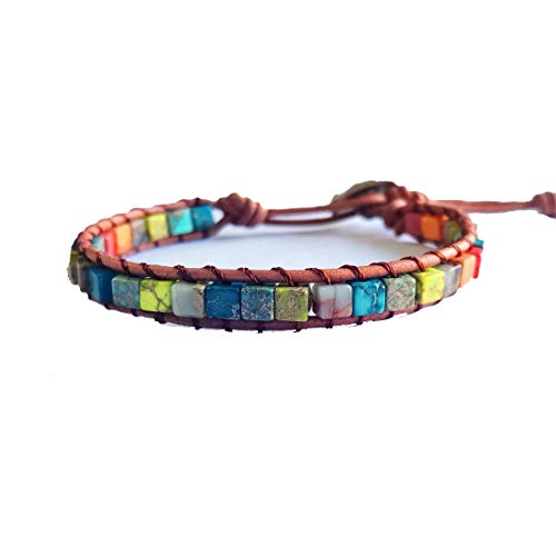 YGLINE Amazonite Handmade Wrap Bracelet Tree of Life Natural Stone Bracelet