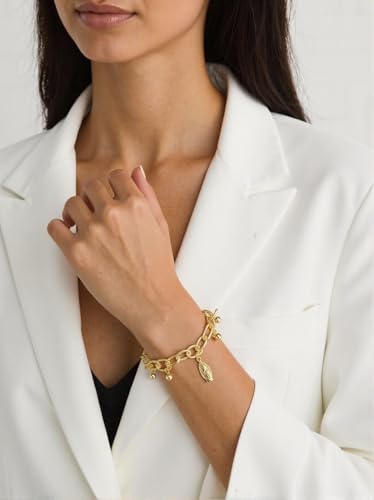 Bracelet for Women 14K Gold Plated Dainty Chain Simple Jewelry - style: Gold-Tone Religious Charm