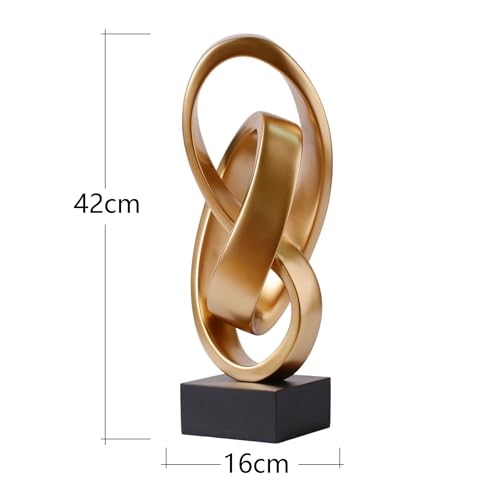 HAUCOZE Modern Abstract Sculpture Art Collectible Statue Home Decor Table Centerpiece Gift for Desktop Bookshelf Polyresin 17.0 Inch