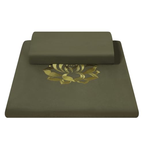 Square Meditation Cushion Mat Set with Washable Velvet Cover, Larger Thick Yoga Mat Bolster Floor Pillows Seating for Adults Upgraded Meditation Accessories green-60 * 5cm - color: Green, size: 60*5cm