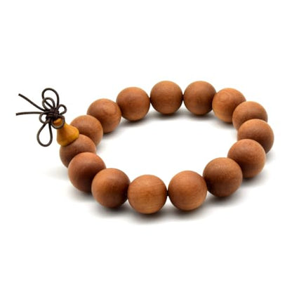 Zen Dear Unisex Teak Wood Prayer Beads Buddha Buddhist Beads Japa Mala Necklace Bracelet Bead - style: 15mm x 15 beads