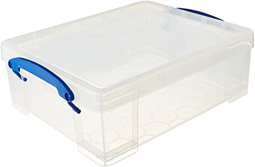 Really Useful Box 8.1 Liter Plastic Stackable Storage Container with Snap Lid & Built-in Clip Lock Handles for Home or Office Organization, Clear - size: 1 Pack