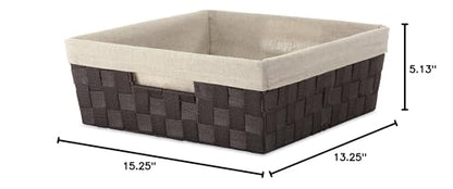Whitmor Woven Strap Liner Shelf Tote,Storage Basket,Espresso - size: Medium