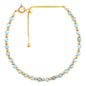 InfinityGemsArt Bracelets For Women Birthstone Jewelry Micro Beads Beaded Stone Bolo Single Slider Crystals Gemstones 14K Gold Plated Adjustable Chain, best Gifts For Her.