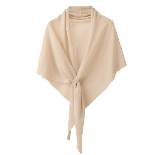 Cashmere Blend Shawl Wraps for Women,Cashmere Poncho Pashmina for Women Travel Scarf for All-Season with Gift Box - color: Khaki