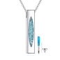 Cremation Urn Necklaces for Ashes Sterling Silver 3D Vertical Bar Memorial Pendant for Loved Ones Keepsake Cremation Jewelry Gifts for Women Men - style: Turquoise-B