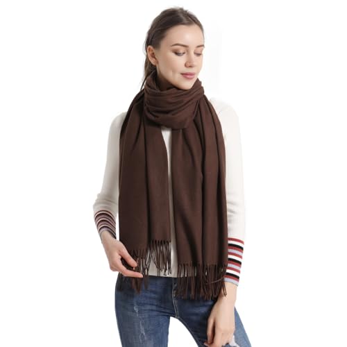 Pashmina Scarf and Shawl - Soft Women Pashminas Wrap for Wedding Evening Party dresses - color: I#. Coffee
