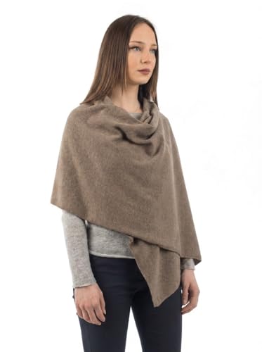 Dalle Piane Cashmere Womens Wool Cashmere Blend Stole Soft Italian Shawl Wrap for Wedding Evening Gift Made in Italy - color: Mink