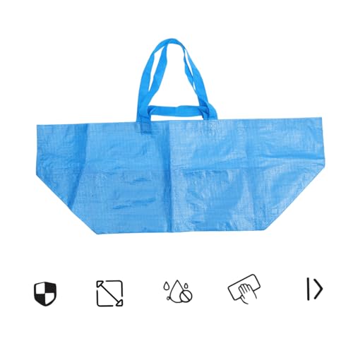 LIFKOME Portable Pp Woven Storage Bag for Household and Travel Dust Bag Lightweight Moving Organizer Space-saving Clothes Pouch for Home and Dorm Use Blue
