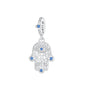 Prayer Cross Elephant Airplane Suitcase Charm 925 Sterling Silver Charms fits for Bracelets Necklace Pendant Bead Charms Jewelry Gift for Women Family - color: Blue Hamsa Hand Charm
