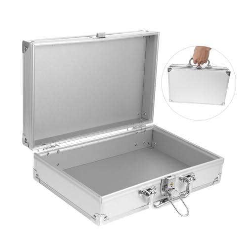 OSALADI Portable Aluminum Alloy Storage Box Tool Boxes for Boys and Girls Compact Briefcase Microphone Holder Aluminum Carry Case
