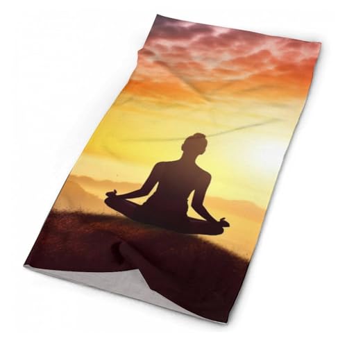 Yoga Meditation Balaclava UV Protection Cooling Neck Gaiter Bandana Breathable Face Cover Scarf for Men Women White