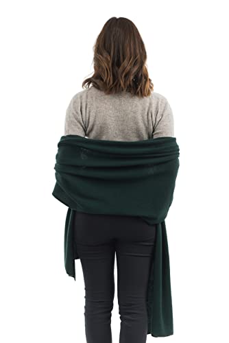 Dalle Piane Cashmere Womens Wool Cashmere Blend Stole Soft Italian Shawl Wrap for Wedding Evening Gift Made in Italy - color: Green