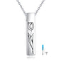 Cremation Urn Necklaces for Ashes Sterling Silver 3D Vertical Bar Memorial Pendant for Loved Ones Keepsake Cremation Jewelry Gifts for Women Men - style: Tulip