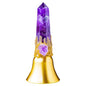 Super Loud Solid Brass Handbells Altar Bells Natural Amethyst Tower Bell Chimes Witch's Bells Hand Percussion Instruments Call Bells for Meditation Prayer Reception Pet Feeding and Home Decoration
