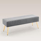 Furnimart 44 Inch Gray Velvet Modern Ottoman Bench, Modern Upholstered Bedroom Benches Footrest Stool Indoor Bench for Entryway Living Room Bedroom Dining Room (Velvet-Grey) - color: Velvet-grey