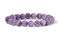 Cherry Tree Collection Gemstone Beaded Stretch Bracelet 8mm Round Beads 7" - color: Dog-Tooth Amethyst