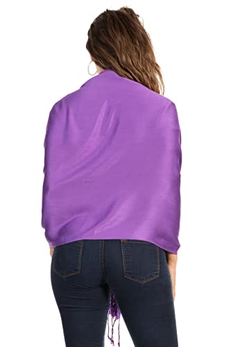 Sakkas 78" X 28" Rayon from Bamboo Soft Solid Pashmina Feel Shawl/Wrap/Stole - color: Purple