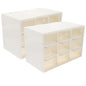 Cabilock 2pcs Clear Storage Drawer Organizer Multifunctional Sundries Storage Box for Jewelry Makeup and Crafts Stackable Design for Bathroom Office and Bedroom Use