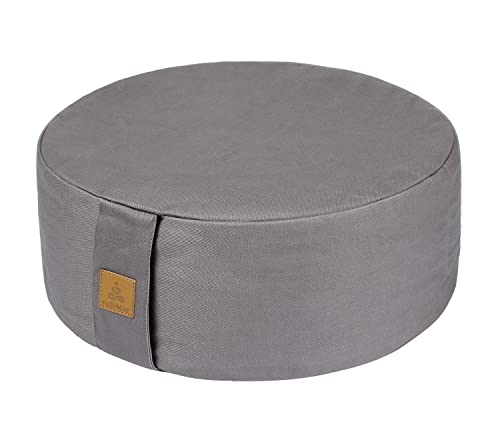 Zafu Buckwheat Meditation Cushion,D=13"/16" H=5.5",Round Zabuton Meditation Pillow,Yoga Bolster Kneeling Pillow Premium Yoga Pillow for Sitting on Floor Zippered Cotton Cover