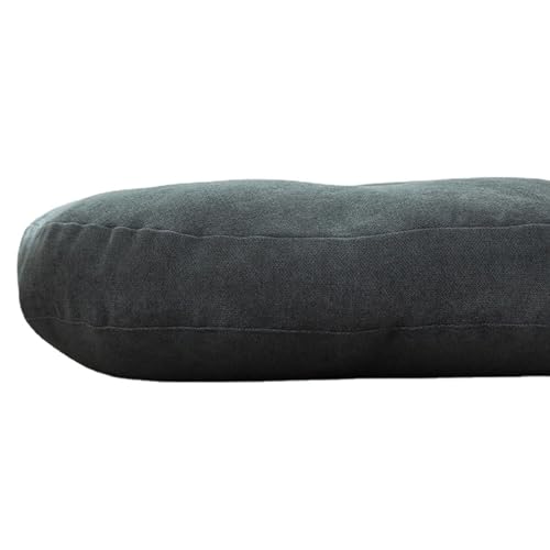 WJXBoos Round Floor Pillows,Extra Thick Large Cushion Pillows Seating Flax Tufted Corduroy Indoor Outdoor Seat Cushion Floor Seat Pads for Bay Window Tatami (Dark Gray,17"x17"x5")