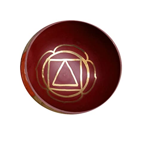 Colorful Singing Bowl Bowl Buddha Sound Copper Bowl Handmade Yoga Meditation Sound Bowl Ornament for Healing Prayer，E Wood Stick - color: E, size: Wood Stick