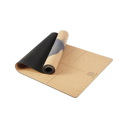 Cork Yoga Mat with Natural Rubber Base, Extra Size, Thickness and Support, Excellent Cushion & Grip, Non-Slip, Non-Toxic, Sweat-Resistant, Sustainable, Eco-friendly Exercise Mat