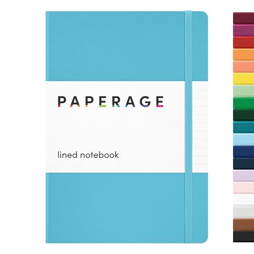 PAPERAGE Lined Journal Notebook, Hardcover Journal for Women & Men, 160 Pages, (5.6 in x 8 in), College Ruled Journaling Notebook for Work, School Supplies & Note Taking, (Sky Blue) - color: Sky Blue, style: A. Lined