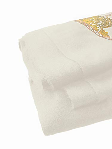 Urban CoCo Women's Embroidered Oversize Tassel Shawl Scarf Wraps for Women - color: #2-white