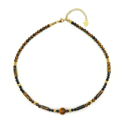 Crystal Pendant Necklaces Healing love Women's Men's choker Obsidian Tiger eye White Crystal Black Gold waterproof dainty Charm stackable statement Cute Stone necklace Unisex - style: TigereyeBeadNecklace