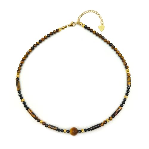Crystal Pendant Necklaces Healing love Women's Men's choker Obsidian Tiger eye White Crystal Black Gold waterproof dainty Charm stackable statement Cute Stone necklace Unisex - style: TigereyeBeadNecklace