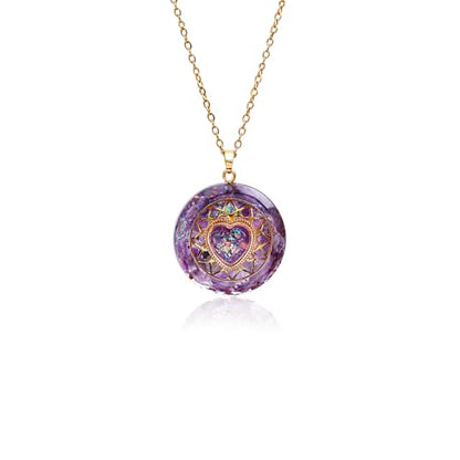 Day Day Up Orgone Pendant Heart Energy Necklace - Healing Crystal Necklaces For Women With Reiki Quartz Gemstones - Fashion Jewelry