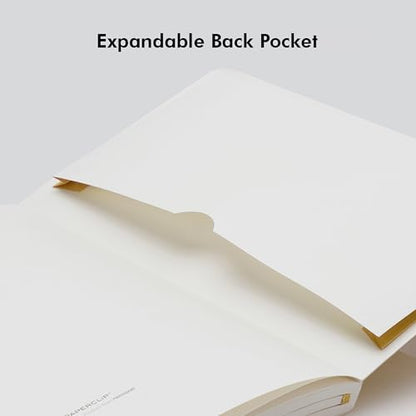 myPAPERCLIP Executive Series A5 Checks/Square Grid Notebook | 192 Pages, 80 GSM, Soft Cover, A5 (5.83 x 8.27 in) | Flat Lay | Bookmark, Elastic Closure & Back Pocket | Yellow - color: Yellow, size: A5, Checks
