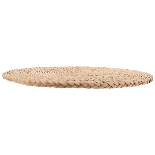 Milisten Woven Floor Cushion Meditation Pillow Handcrafted Natural Straw Mat 40x40cm Dark Tone Tranquil Seating Pad for Yoga and Home Tatami Use