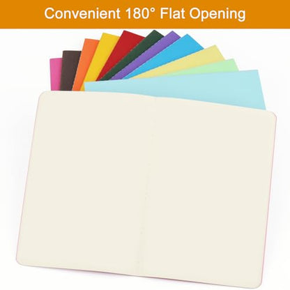 12 Pack Colorful Blank Notebooks Bulk, A5 Journals with 12 Colors, 60 Pages/30 Sheets, 8.3x5.5 Inch, Plain Paper, Travel Writing Journal Notebooks for Work & School