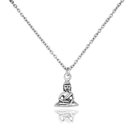 quan jewelry Handmade Buddha Pendant Necklace, Yoga Jewelry Necklaces for Men and Women, Religious Meditation Necklace, Birthday, Graduation Gifts, Buddhist Charm with Inspirational Quote