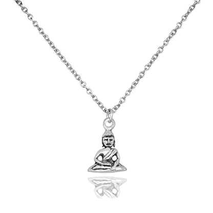 quan jewelry Handmade Buddha Pendant Necklace, Yoga Jewelry Necklaces for Men and Women, Religious Meditation Necklace, Birthday, Graduation Gifts, Buddhist Charm with Inspirational Quote