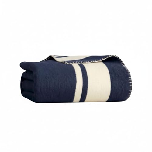 Preston Lane Highrise Throw Blanket – 50" x 70", Premium Soft Cotton Blend, Soft Fluffy Blanket Throw in for Couch, Bed, Boho Home Décor & Cozy Warmth, Made in Portugal, Maritime - color: Maritime