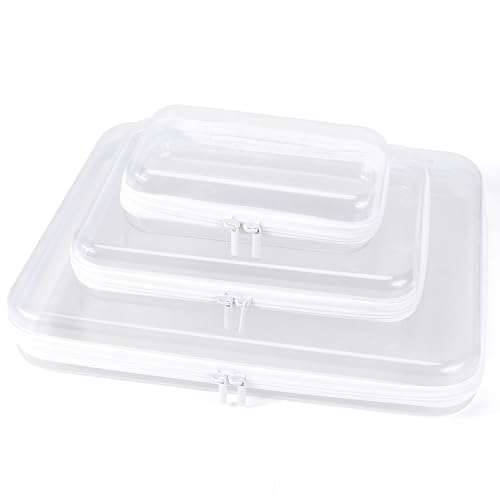 Clear Hard Shell Zipper Case, Clear Zipper Pouches Waterproof Makeup Organizer & Travel Toiletry Storage Bag, Plastic Pouch for Office, Home, White,3 Pack XL LS - color: White, size: XL+L+S