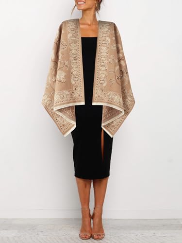 Women's Reversible Pashmina Shawl Wrap for Women Big Scarf Holiday Gifts - color: 06-brown