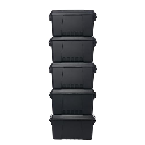 Plano 5 Pack Small Sportsman's Trunk for Outdoor Gear and Tools with Integrated Easy-Glide Wheels for Smooth Transport, Black - color: Black, style: Small - 5 Pack