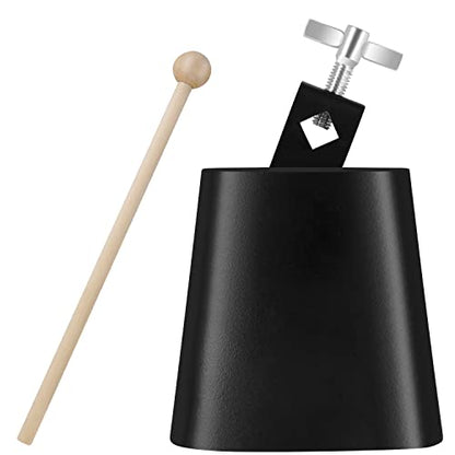 Eastrock 4 inch Metal Steel Cow Bells Noise Makers Hand Percussion Cowbell with Stick for Drum Set - size: 4''