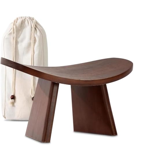 Bench,Meditation Bench Ergonomic Wooden Meditation Kneeling Stool with Travel Bag for Yoga, Prayer, Travel, Mindfulness, Zen Practice ﻿(Medium) - size: Medium