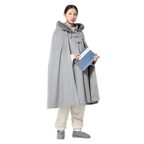 DGXIN Winter Velvet Zen Practice Meditation Cloak 100cm - color: Light Grey