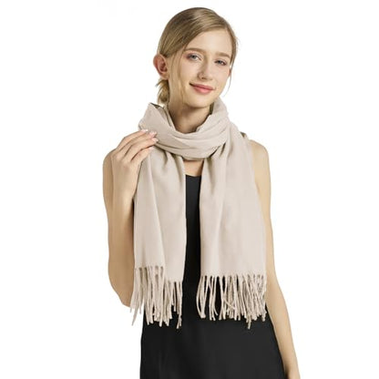 Ciormis Pashmina Scarf for Women, Soft Pashminas Shawls and Wraps for Evening Dresses, Wedding Bride Bridesmaid Shawls Scarf - color: Light Khaki